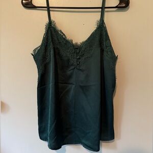 Abercrombie & Fitch Lace Trim Tank Emerald Green Small